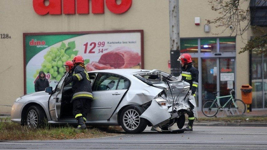 Wypadek na Pabianickiej w Łodzi.