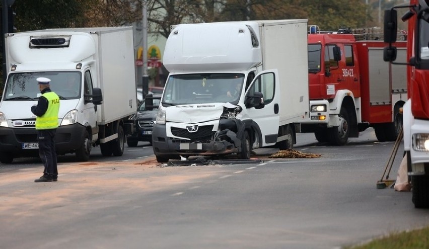 Wypadek na Pabianickiej w Łodzi.