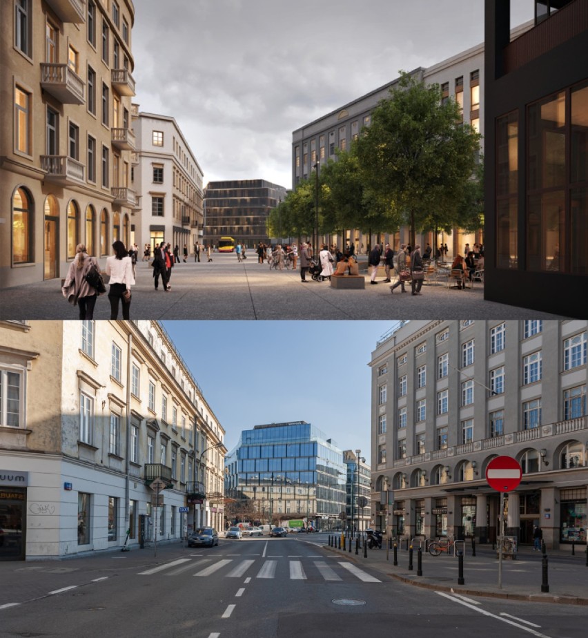 Zamiast betonu nowe, zielone centrum Warszawy. Zmienią się ul. Marszałkowska i plac Pięciu Rogów 