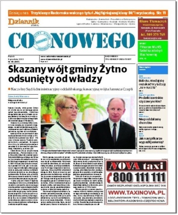 Tygodnik "Co Nowego" Radomsko: O tym przeczytasz w nowym numerze 6 grudnia 2013