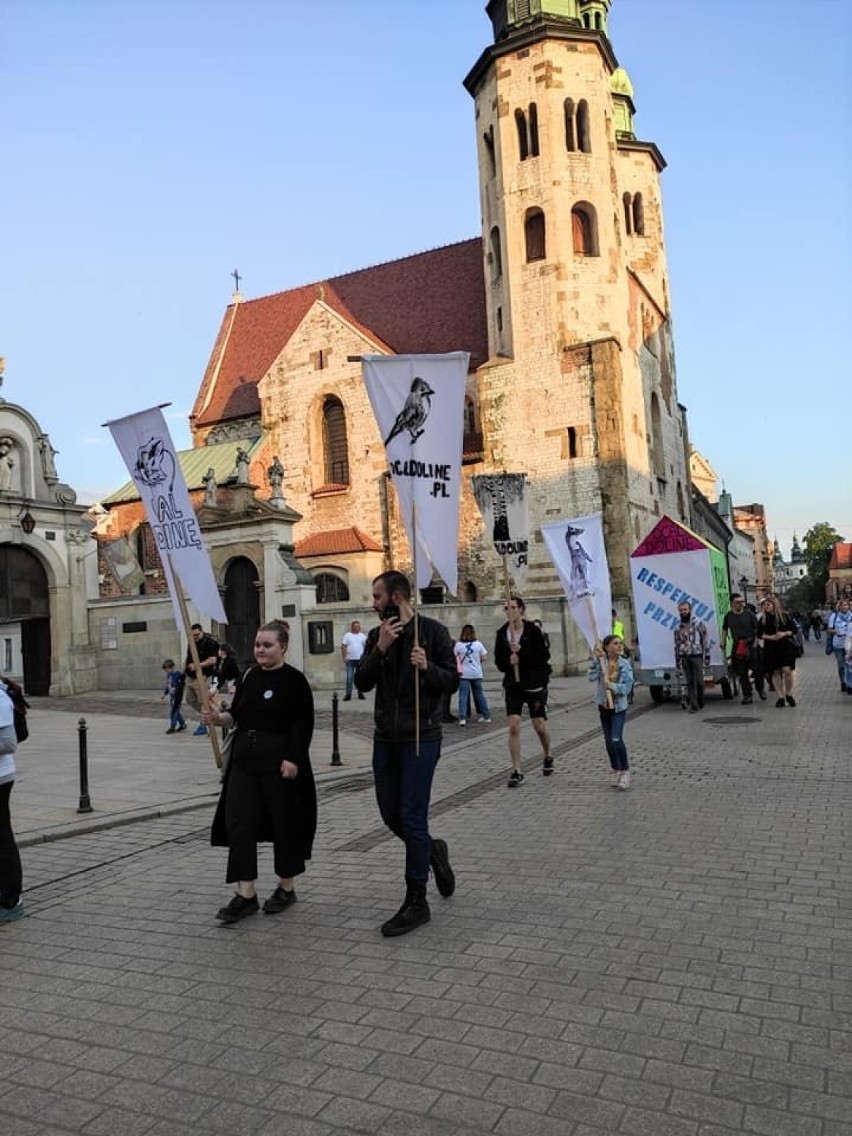 Kraków. Protestowali pod Wawelem przeciw zabudowie Doliny Prądnika [ZDJĘCIA]