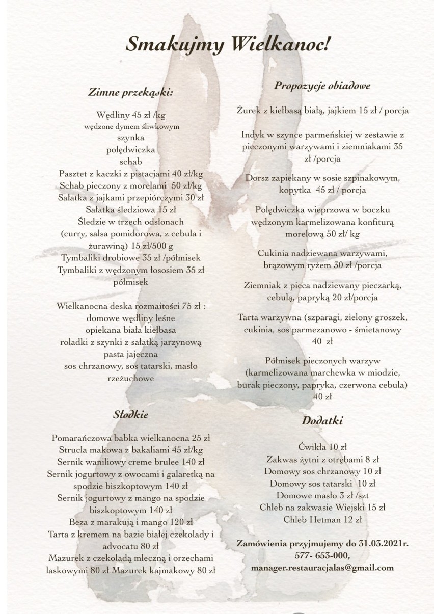 Wielkanoc na wynos w Radomsku. Zamiast gotować, zamów wielkanocny catering w lokalnej restauracji! [OFERTA, CENY]