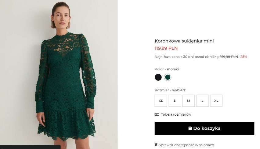 Koronkowa sukienka mini, 119,99 złotych.