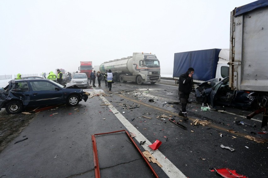Na autostradzie A1 do wypadków najczęściej dochodziło na...