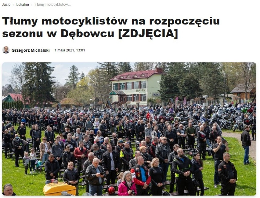11. Tłumy motocyklistów na rozpoczęciu sezonu w Dębowcu