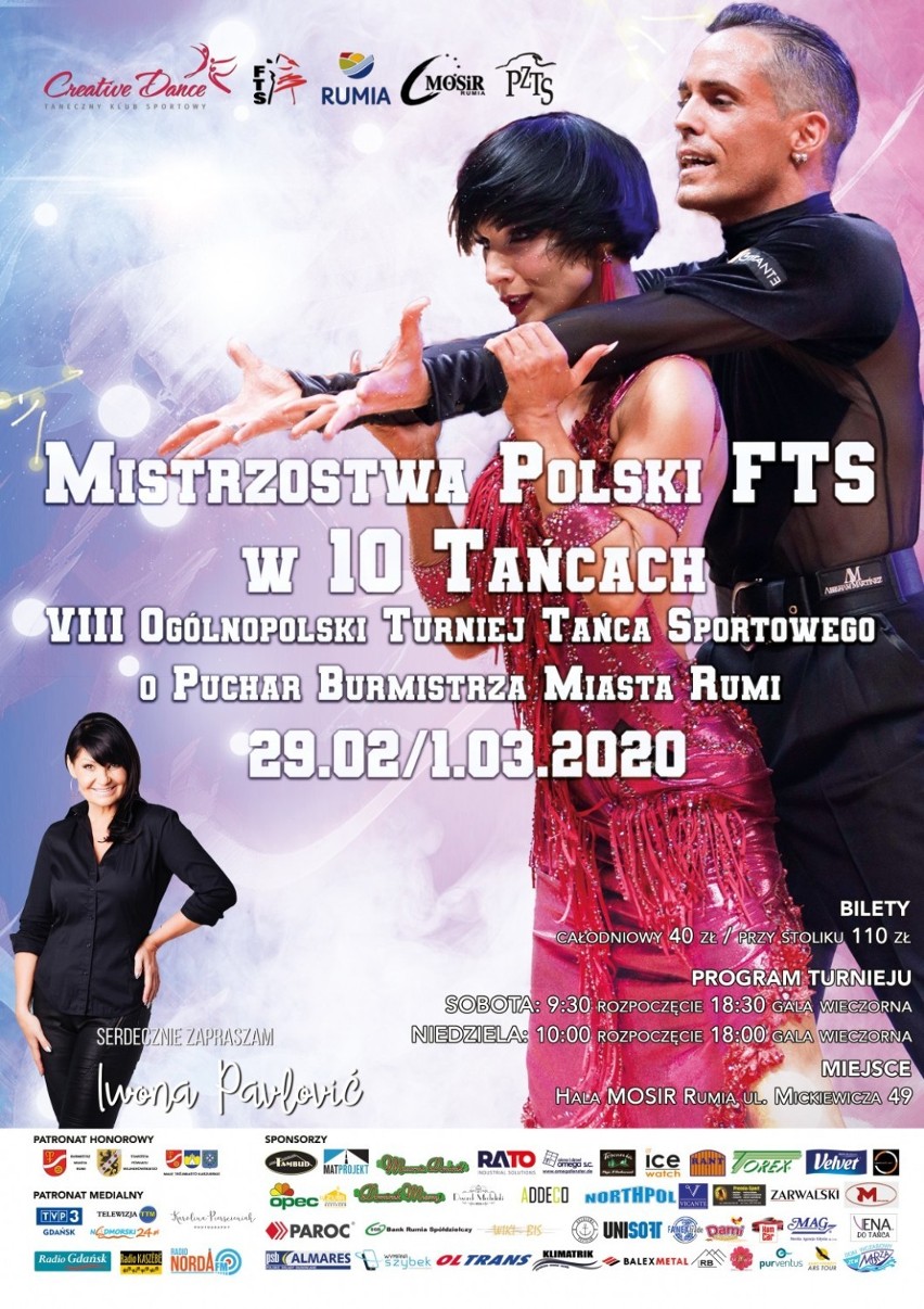 Mistrzostw Polski FTS w 10 Tańcach w Rumi. Rywalizować będą tancerze z całego kraju