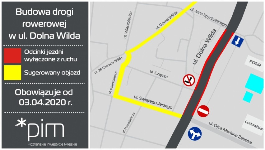 Nowa droga rowerowa połączy północ i południe Poznania. Powstanie na ul. Dolna Wilda. Prace ruszą 3 kwietnia
