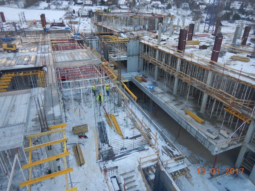 Budowa nowego szpitala w Żywcu. Najnowsze zdjęcia z budowy [18 stycznia 2017 r.]