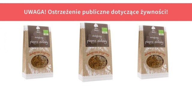 W tym produkcie jest za dużo glutenu, dodatkowo nie jest on wskazany na etykiecie. Nieprawidłowość wykrył sanepid i wzywa osoby uczulone, by nie jadły pieprzu ziołowego z niebezpiecznej partii