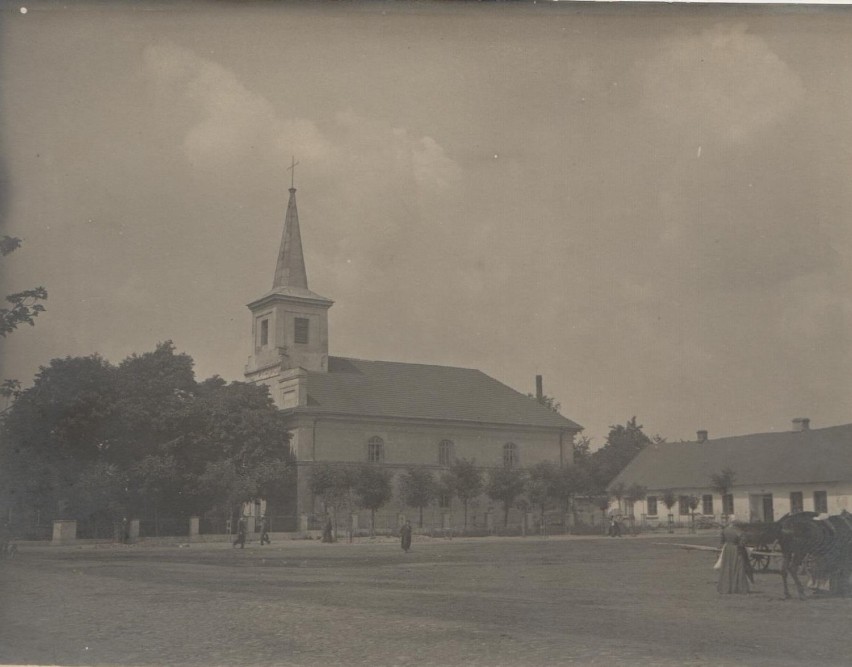 Bełchatów. Nowy Rynek, około 1914 roku. Widok  na północno -...