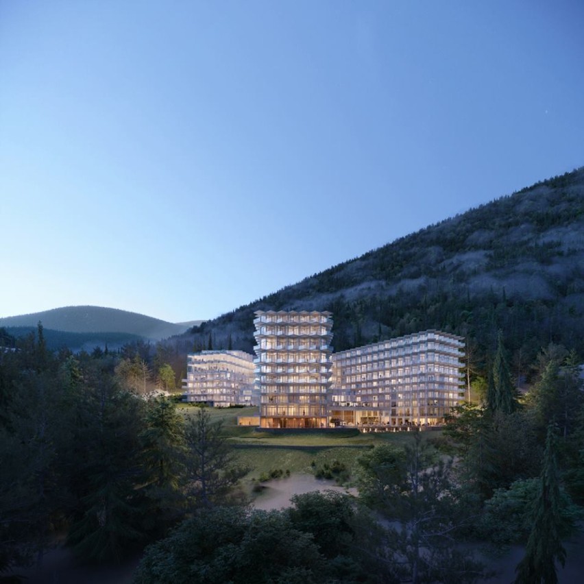  Crystal Mountain Resort: ogromny, pięciogwiazdkowy hotel powstaje w Wiśle, będzie tak samo duży jak Gołębiewski(WIZUALIZACJE)