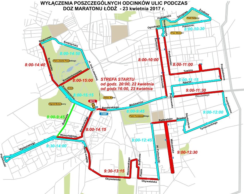 DOZ Maraton Łódź 2017. Zmiany w kursowaniu MPK [MAPA]