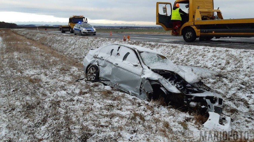 Wypadek na DK46 pod Paczkowem.