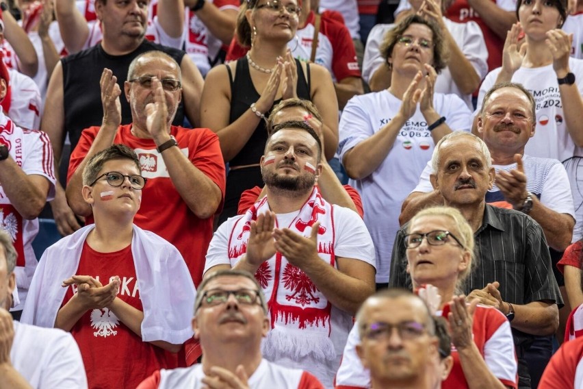 Kibice na meczu Polska - Serbia w Tauron Arenie Kraków...