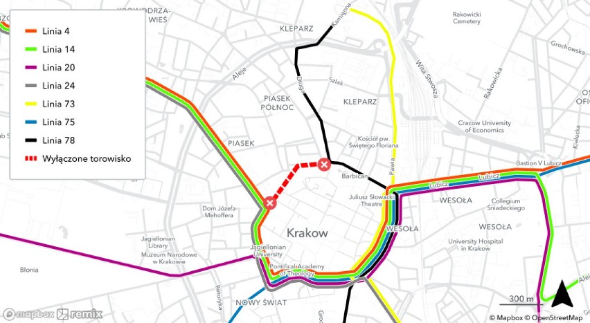 Kraków. Nie wyjechałeś na wakacje, masz komunikacyjnego pecha. W pakiecie nocny horror na Alejach Trzech Wieszczów [MAPY UTRUDNIEŃ]