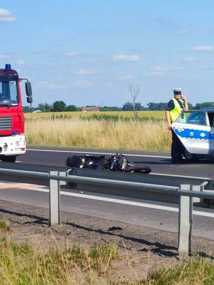 Wypadek na DK 10  miejscowości Wola. 27-letni motocyklista...