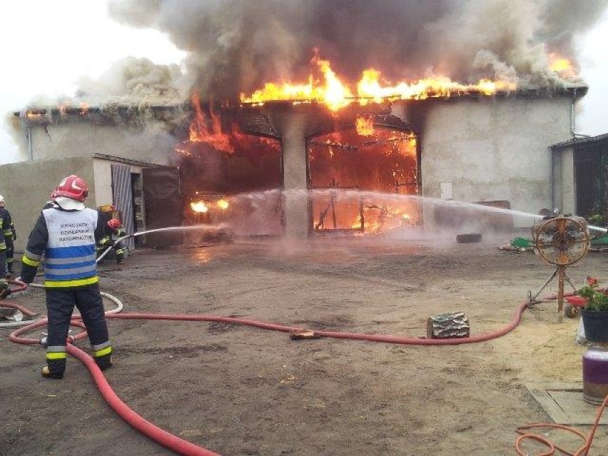 Pożar stodoły w miejscowości Kornaty