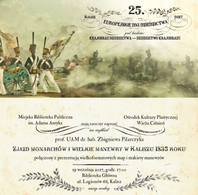 Wielkie manewry i zjazd monarchów w Kaliszu. Wykład w bibliotece
