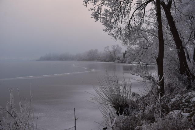 Zima w Człuchowie - Jezioro Urzędowe