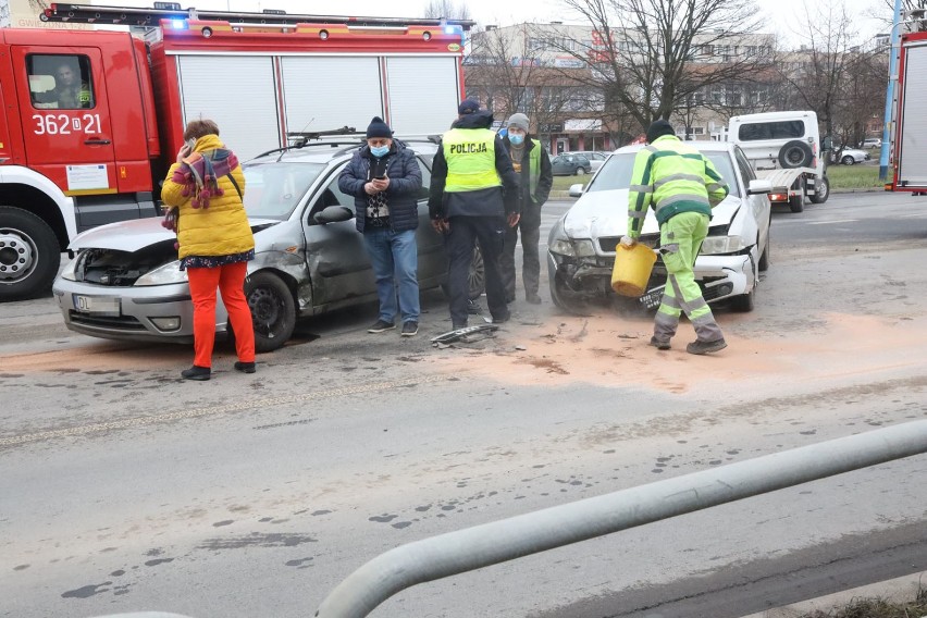 Wypadek na ulicy Piłsudskiego w Legnicy