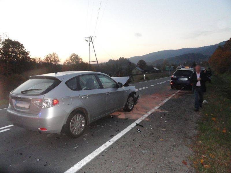 Wypadek zablokował drogę krajową nr 75 Nowy Sącz - Krynica-Zdrój [ZDJĘCIA]