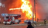 Olbrzymi pożar w Białymstoku. Płonęła hala do badmintona! 13 zastępów straży walczyło z ogniem (zdjęcia)