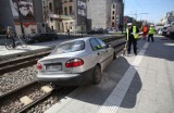 Wypadek na Narutowicza w Łodzi. Pijany kierowca wjechał w przystanek [ZDJĘCIA]