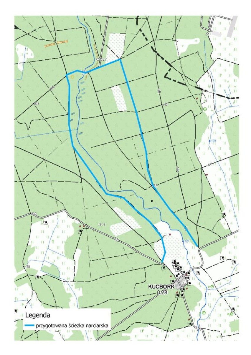 mapa Papiernia między Kucborkiem a Papiernią, po obu...