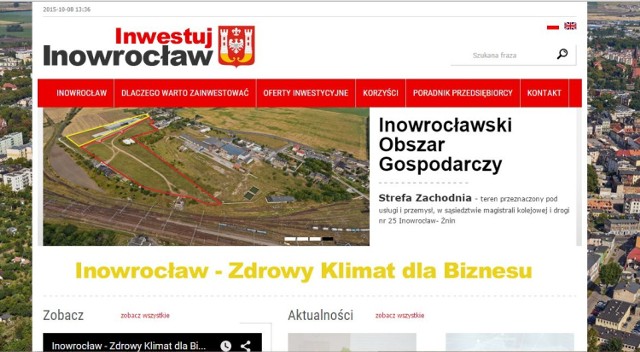 Nowa strona internetowa Inowrocławia. Dzięki niej inwestorzy w prostszy sposób będą mogli poznać tereny inwestycyjne w mieście.