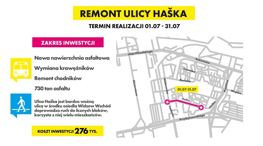 Remonty ulic w Łodzi - Haśka