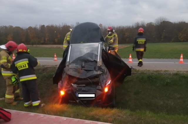 Wypadek na łączniku do S8 koło Zduńskiej Woli