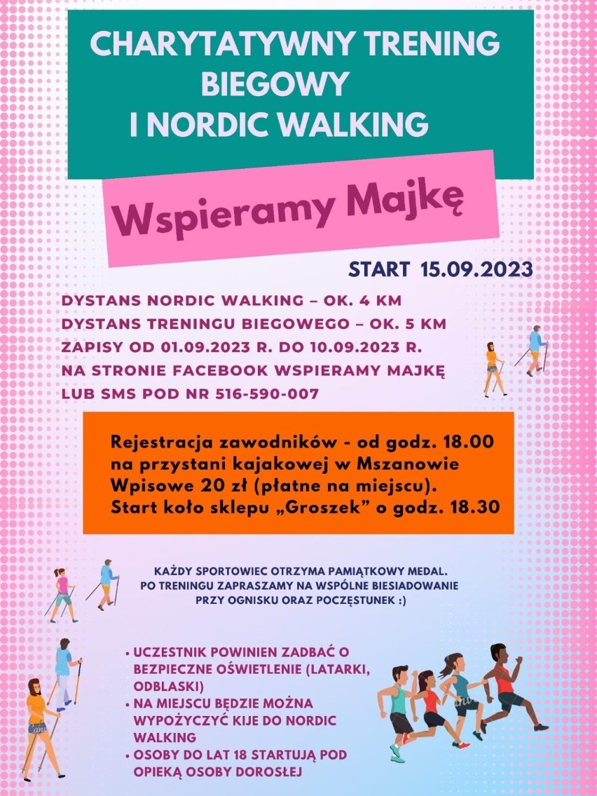 Zapraszamy na Trening Charytatywny i Nordic Walking - Wspieramy Majkę!