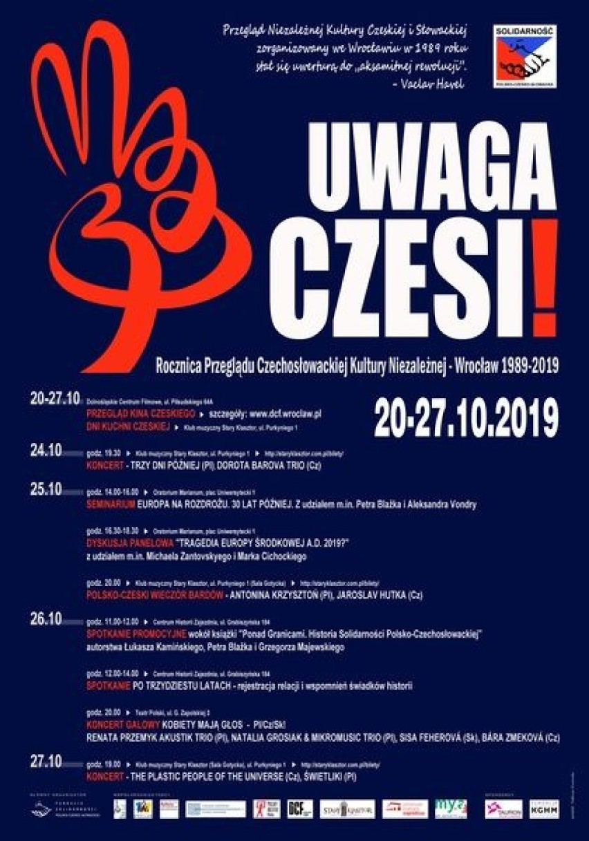 Festiwal „Uwaga! Czesi!”

20 października (niedziela)

Od 20...
