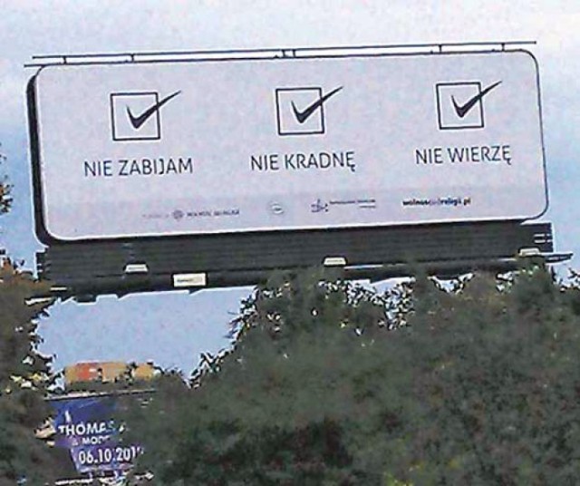 Billboard z takim napisem pojawi się grudniu przy skrzyżowaniu ...