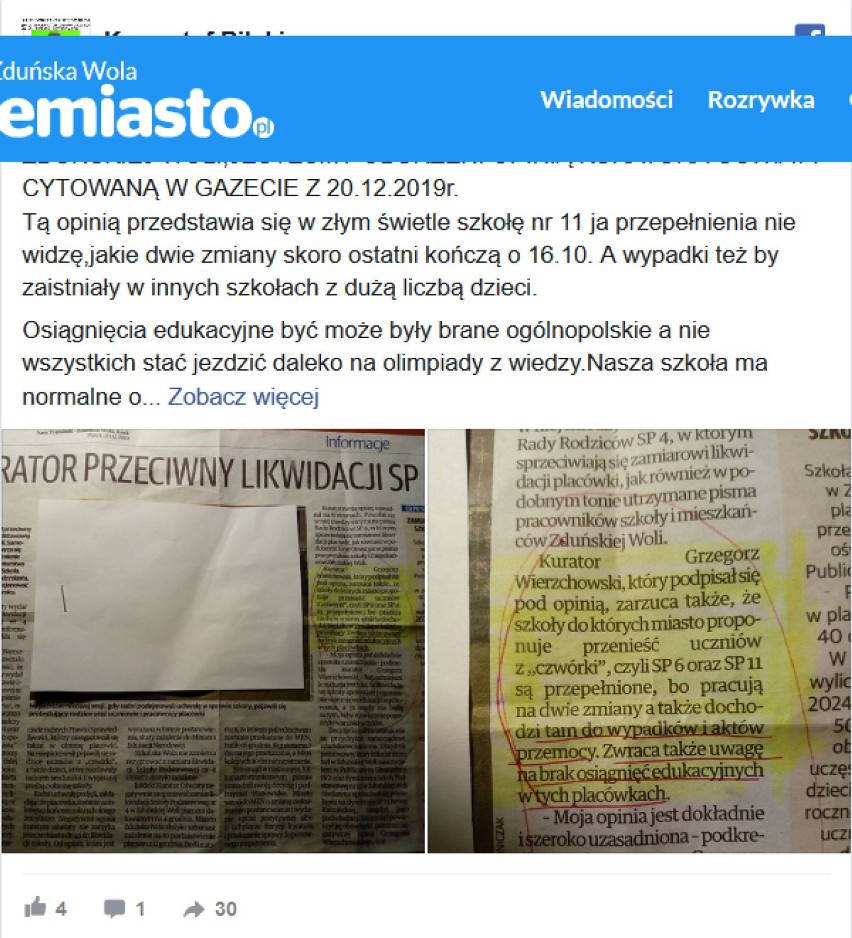 Rodzice uczniów Szkoły Podstawowej nr 11 oburzeni opinią kuratora oświaty na temat placówki