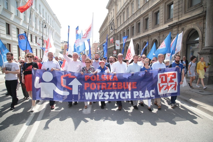 Święto Pracy w Warszawie. Związkowcy manifestowali w stolicy