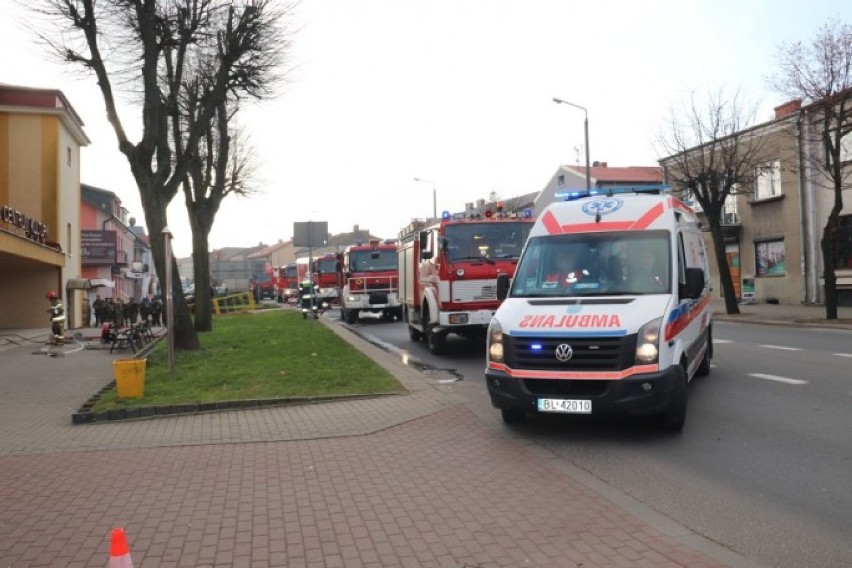 Pożar i ewakuacja w Grajewskim Centrum Kultury [zdjęcia]