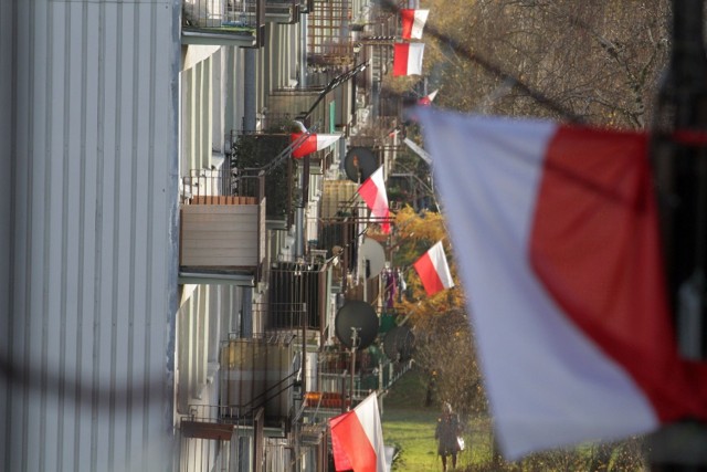 Narodowe Święto Niepodległości to nie tylko uliczne latarnie i budynki użyteczności publicznej przystrojone biało-czerwonymi flagami, ale także wiele flag powiewających na balkonach mieszkań i domów. Nie inaczej jest w Tarnobrzegu, gdzie wiele osób 11 listopada wywiesiło flagę. Zobaczcie w galerii.

PRZESUŃ GESTEM LUB STRZAŁKĄ >>>