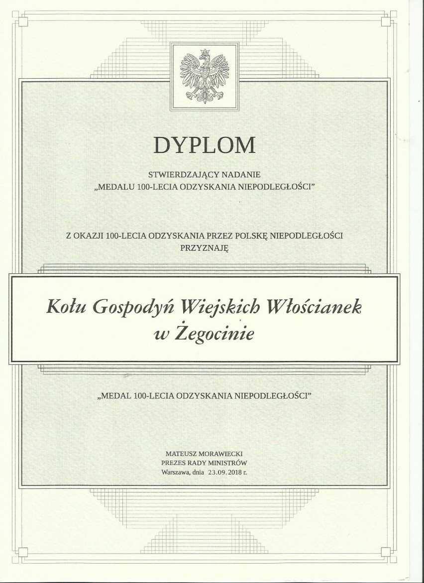 Włościanki odebrały medal w gminie Wąwolnica z rąk premiera Mateusza Morawieckiego