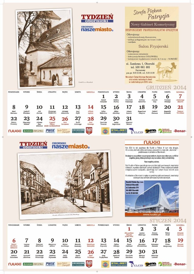 Kalendarz na 2014 rok
