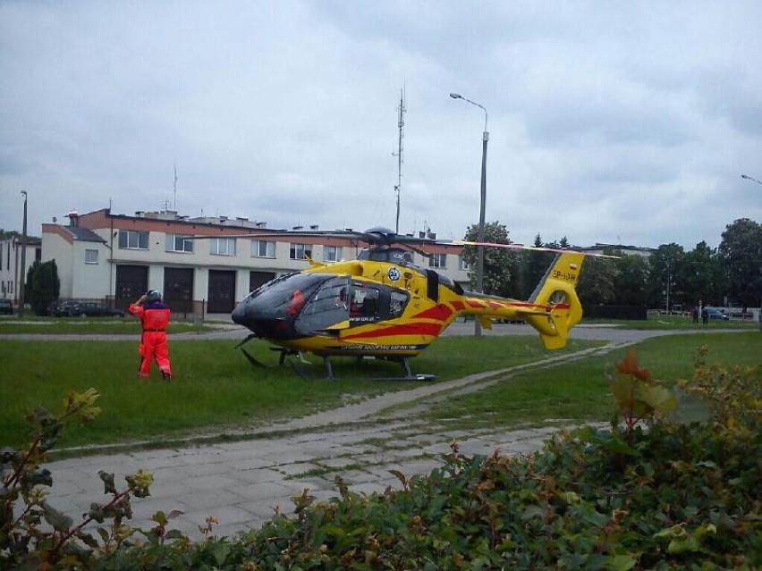 Śmigłowiec LPR lądował w Malborku. Zabrał pacjentkę do Wejherowa