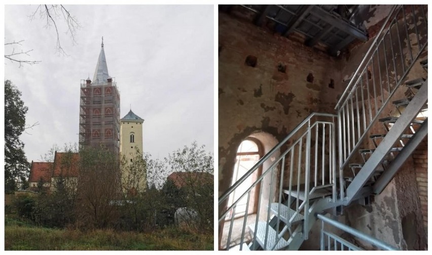 Wieża byłego kościoła w Czerninie przechodzi wielką metamorfozę [ZDJĘCIA]