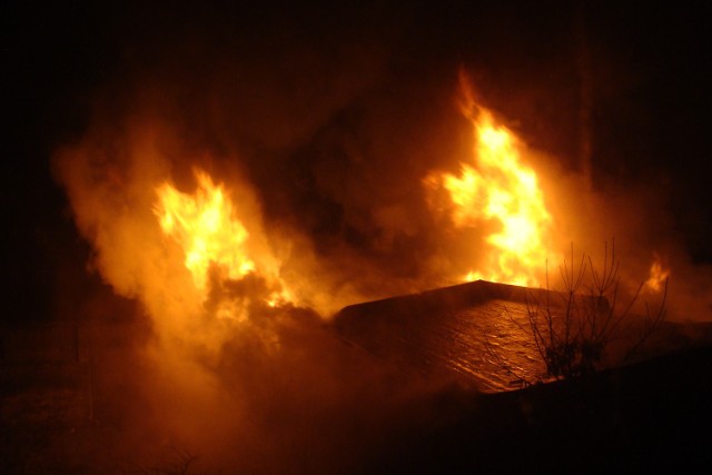 Nowy Rok pożar zabudowania gospodarczego przy placu Zawadzkiego w Chropaczowie.
