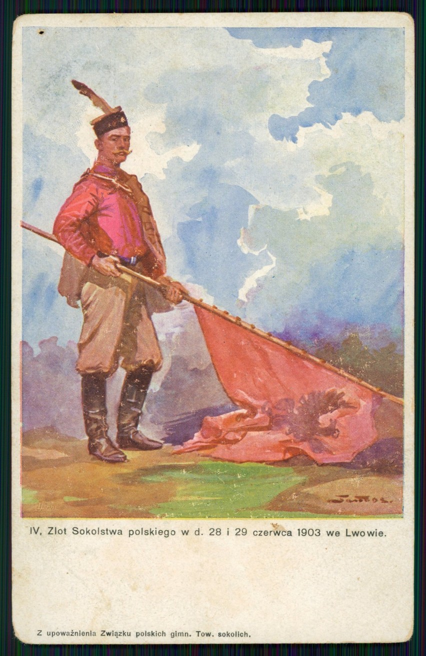 Plakat na zlot IV Sokoła we Lwowie w 1903 roku.