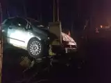 Gmina Kuślin: Fiat wypadł z zakrętu i wbił się w słup [ZDJĘCIA]