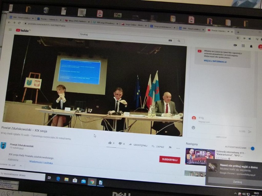 Sesja powiatowa w Zduńskiej Woli tylko online. Oglądaj na żywo w internecie