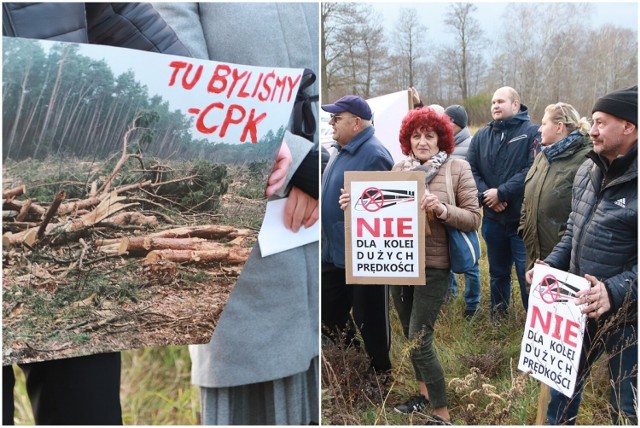 Mieszkańcy osiedla Rybnica nie zgadzają się na budowę linii kolejowej na ich terenie, Włocławek, 17 listopada 2022 roku.