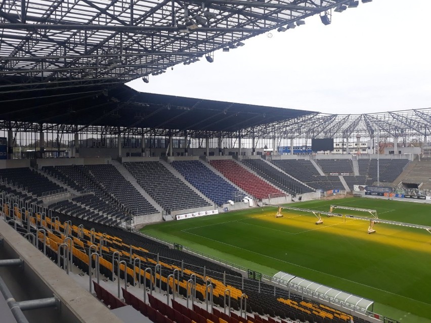 Stadion Pogoni - stan prac na 18 października 2021.