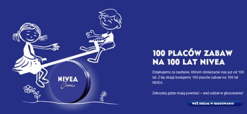 100 placów zabaw na 100 lat NIVEA. Jeden MUSI być w Nowym Sączu!