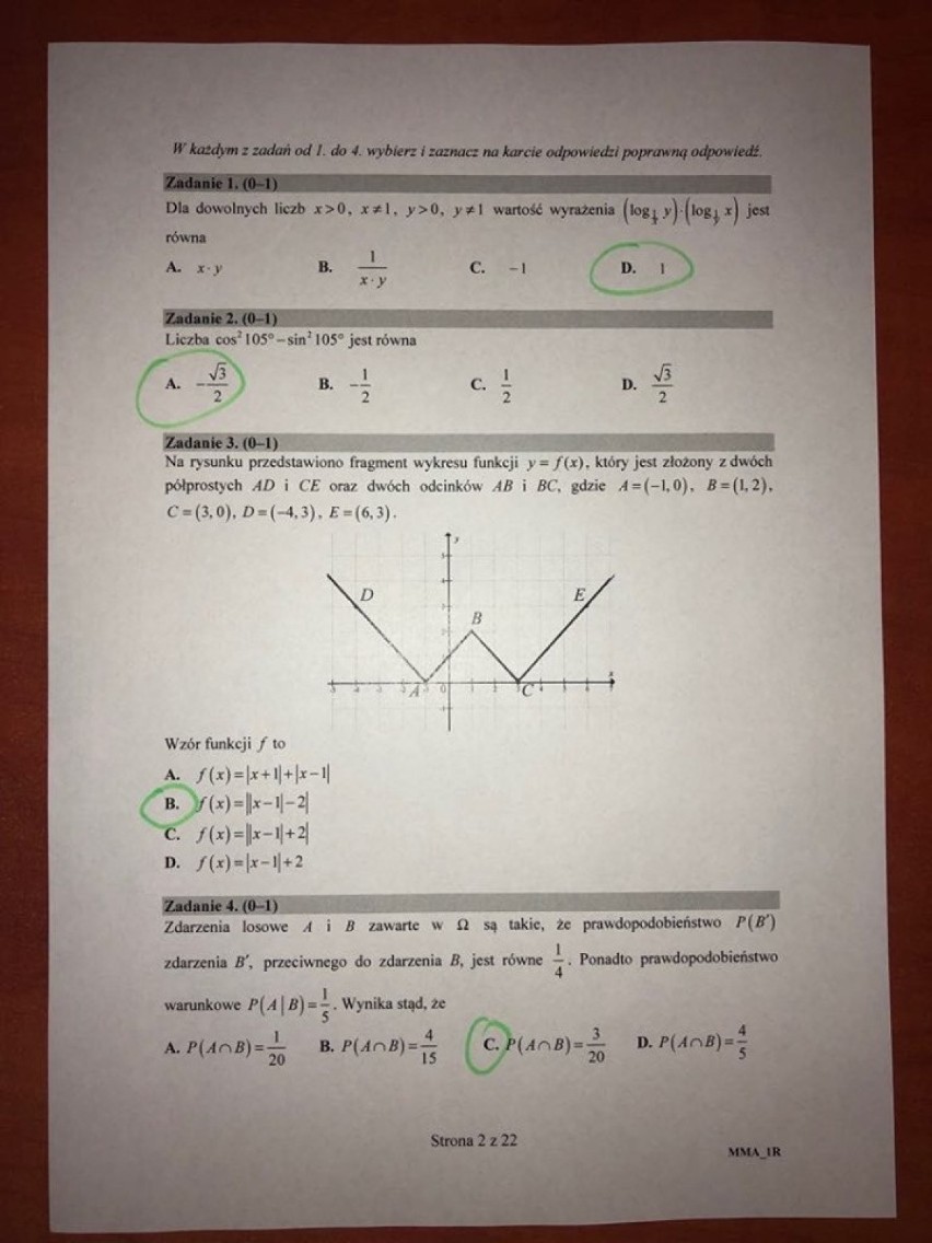 Matura z matematyki rozszerzona 2019: Odpowiedzi, Zadania,...